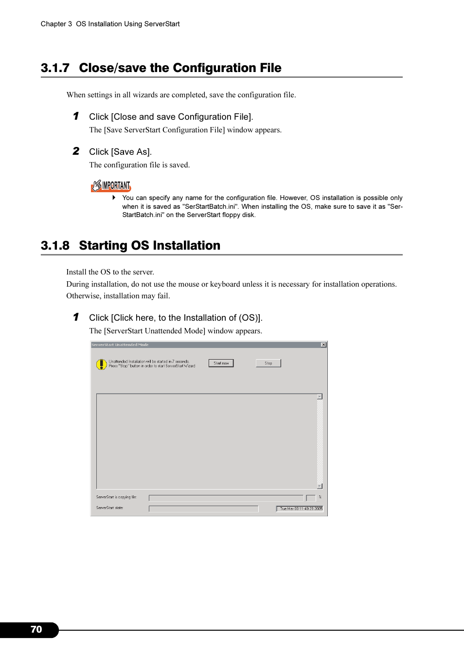 7 close/save the configuration file, 8 starting os installation | Primera Technology Fujitsu Tape Drive RX300 S2 User Manual | Page 70 / 311