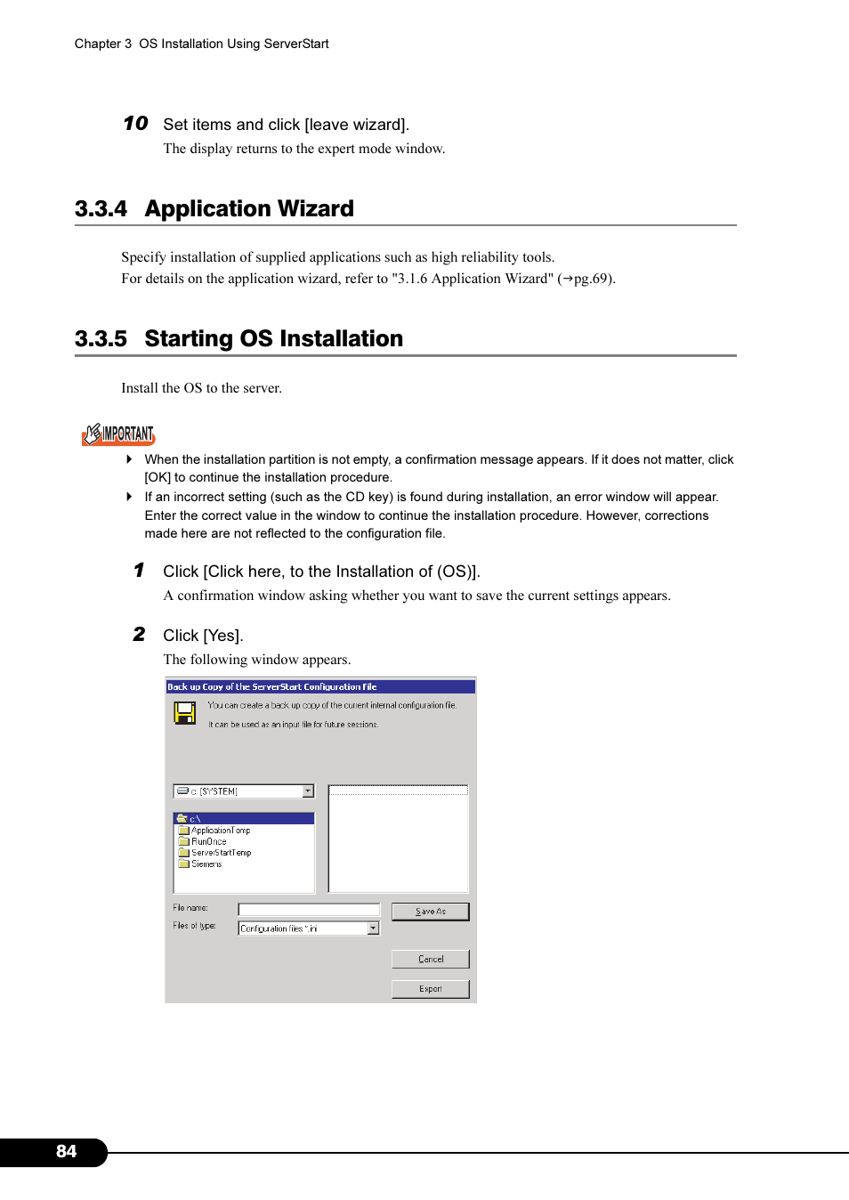 4 application wizard, 5 starting os installation | Primera Technology Fujitsu Tape Drive RX300 S2 User Manual | Page 84 / 311