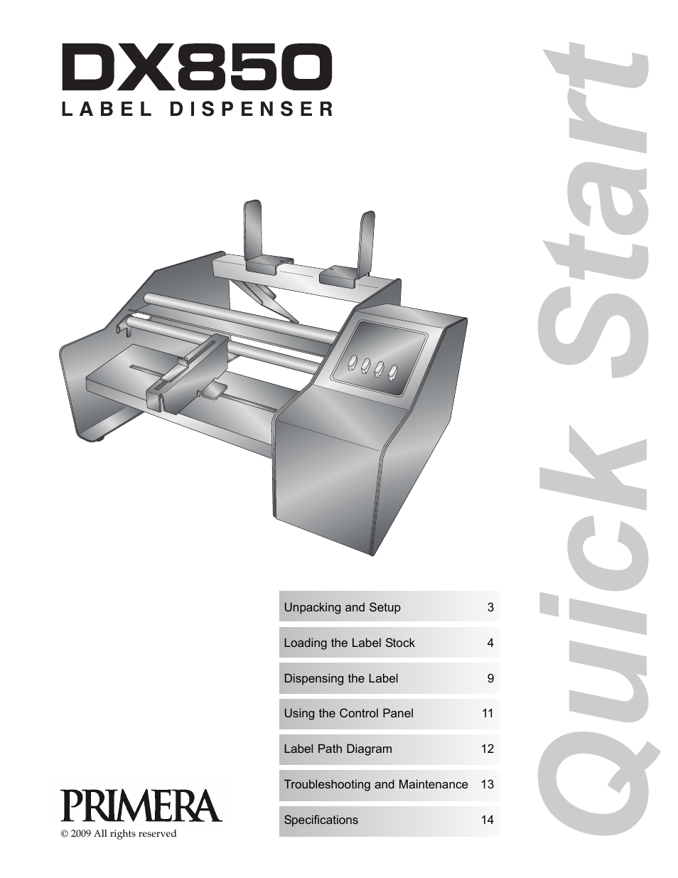 Primera Technology LABEL DISPENSER DX850 User Manual | 16 pages