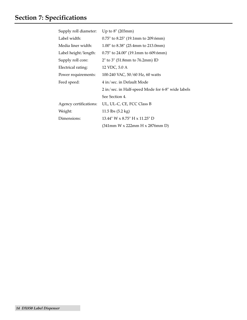 Primera Technology LABEL DISPENSER DX850 User Manual | Page 14 / 16