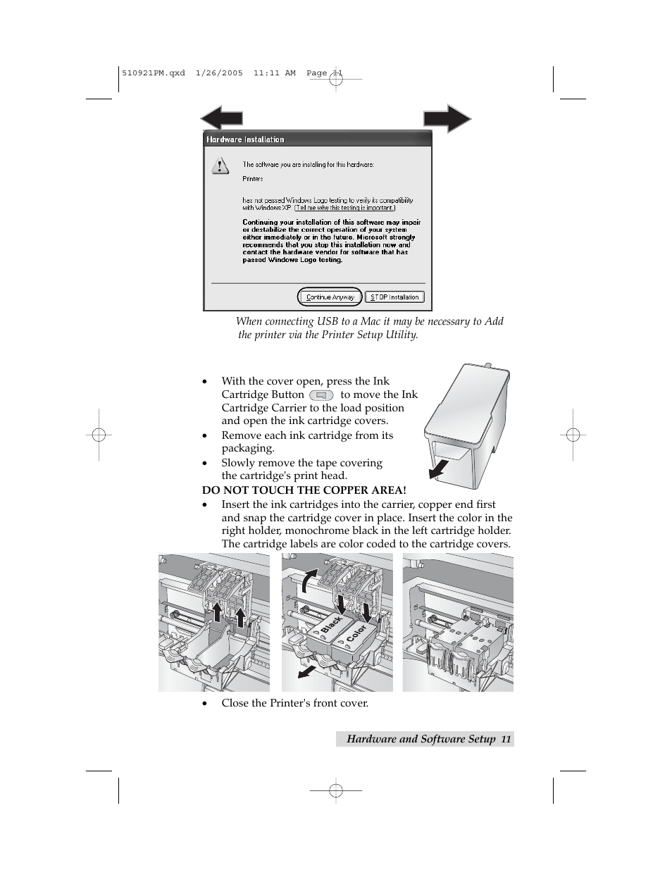 Step 4: installing ink cartridges | Primera Technology BravoPro Optical Disc Printing System User Manual | Page 15 / 48