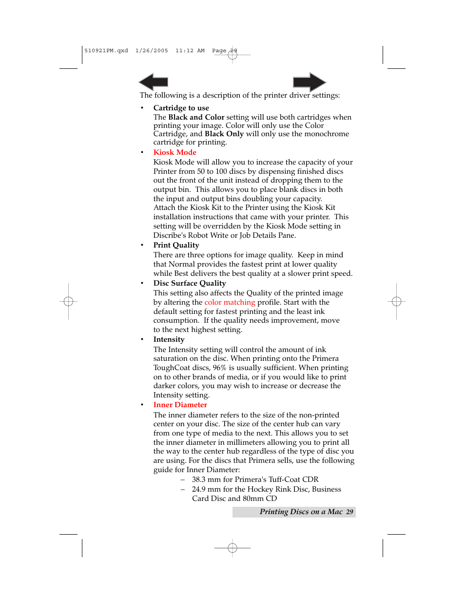 Primera Technology BravoPro Optical Disc Printing System User Manual | Page 33 / 48