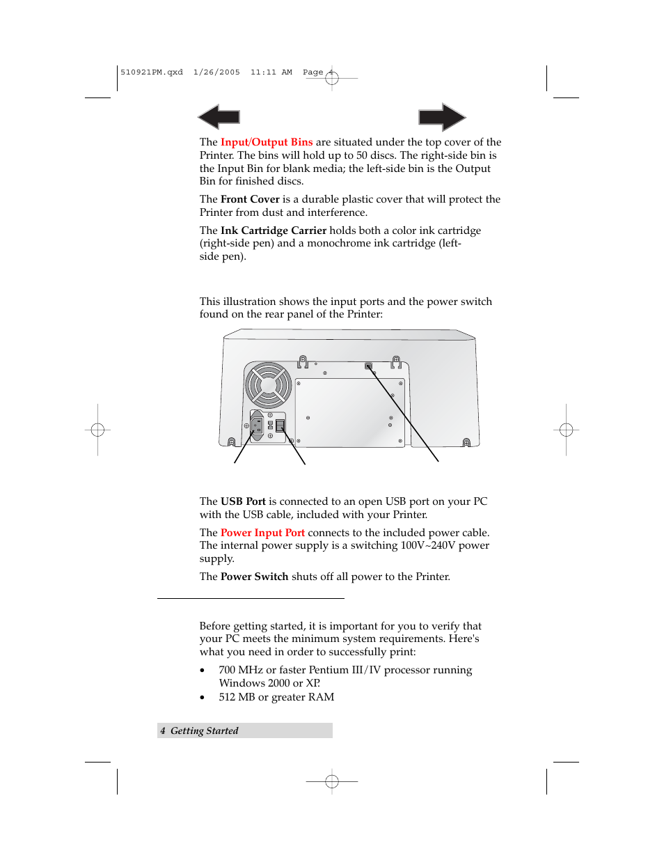 D. pc system requirements | Primera Technology BravoPro Optical Disc Printing System User Manual | Page 8 / 48