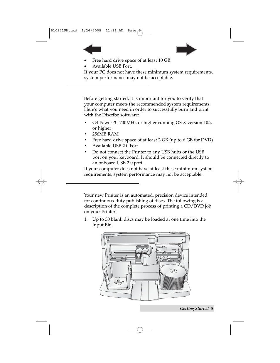 E. mac system requirements, F. overview of operation | Primera Technology BravoPro Optical Disc Printing System User Manual | Page 9 / 48