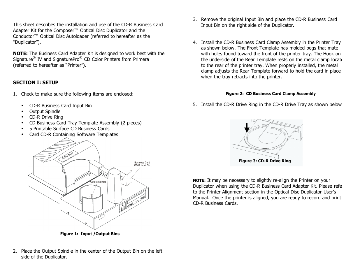 Primera Technology Business Card Adapter Kit User Manual | Page 2 / 2