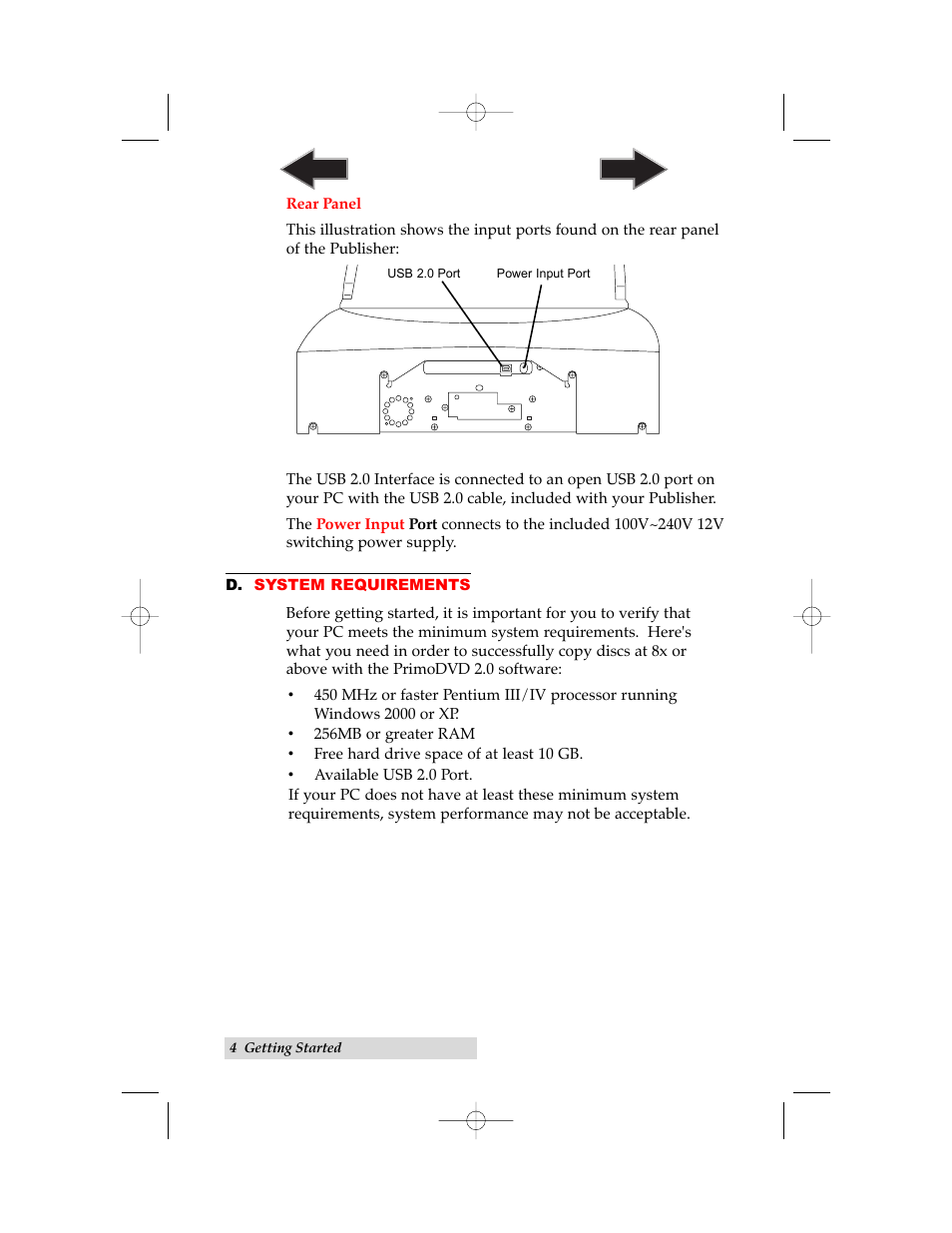 D. system requirements | Primera Technology II User Manual | Page 8 / 48