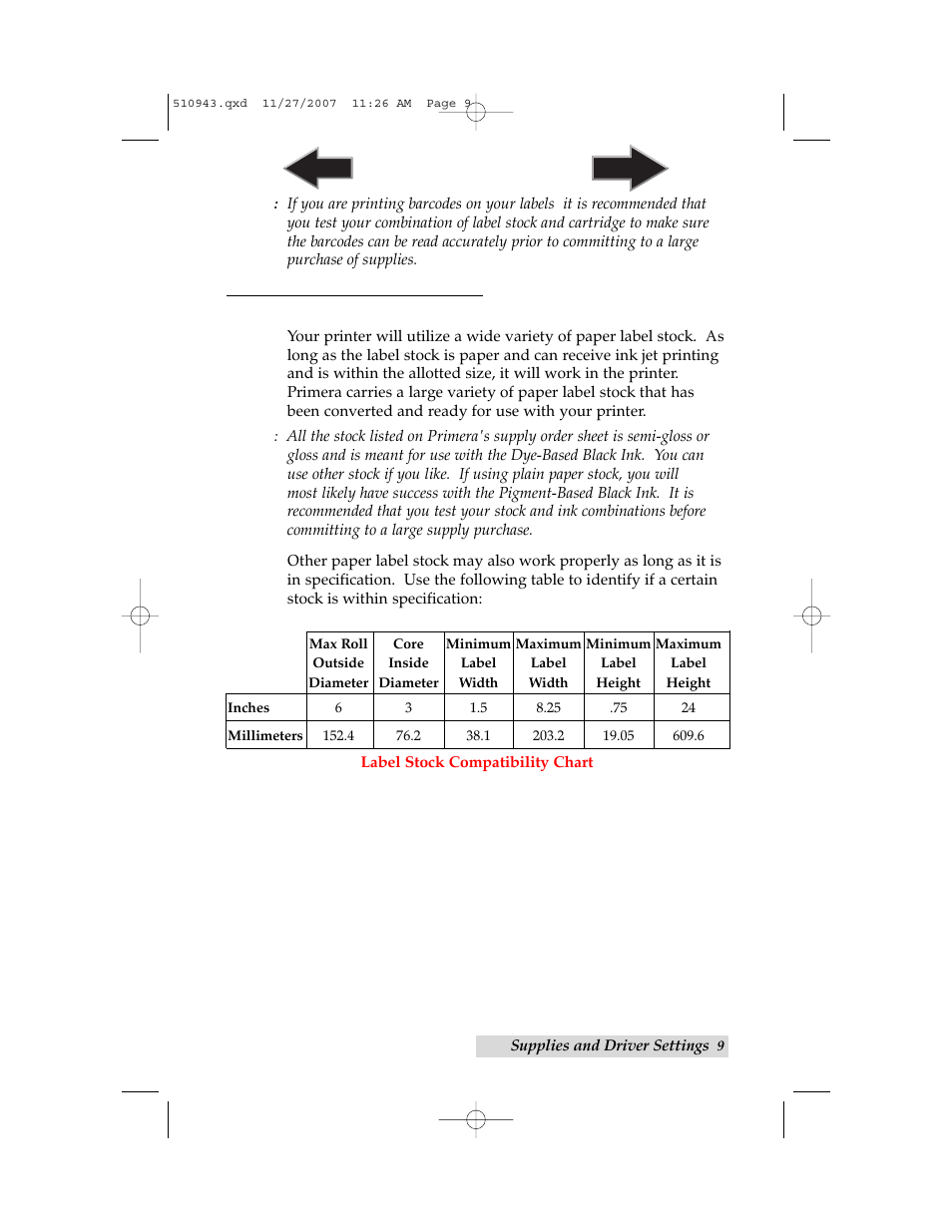 B. installing label stock, Index | Primera Technology LX810 User Manual | Page 13 / 56