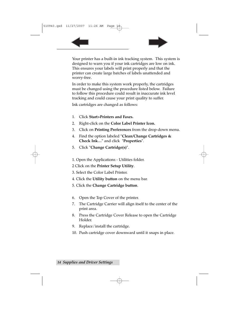 C. installing ink cartridges | Primera Technology LX810 User Manual | Page 18 / 56
