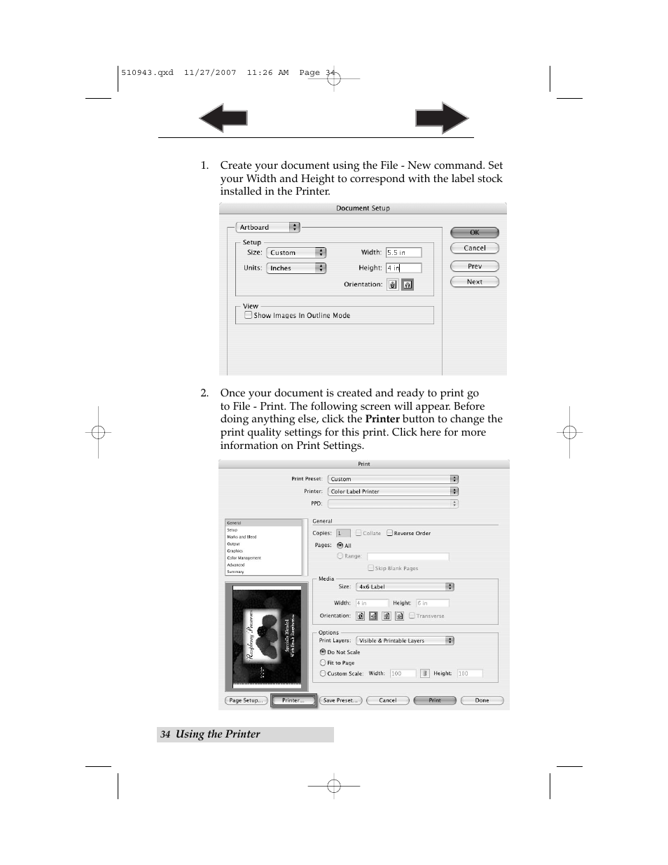 C. printing on a mac from adobe illustrator | Primera Technology LX810 User Manual | Page 38 / 56