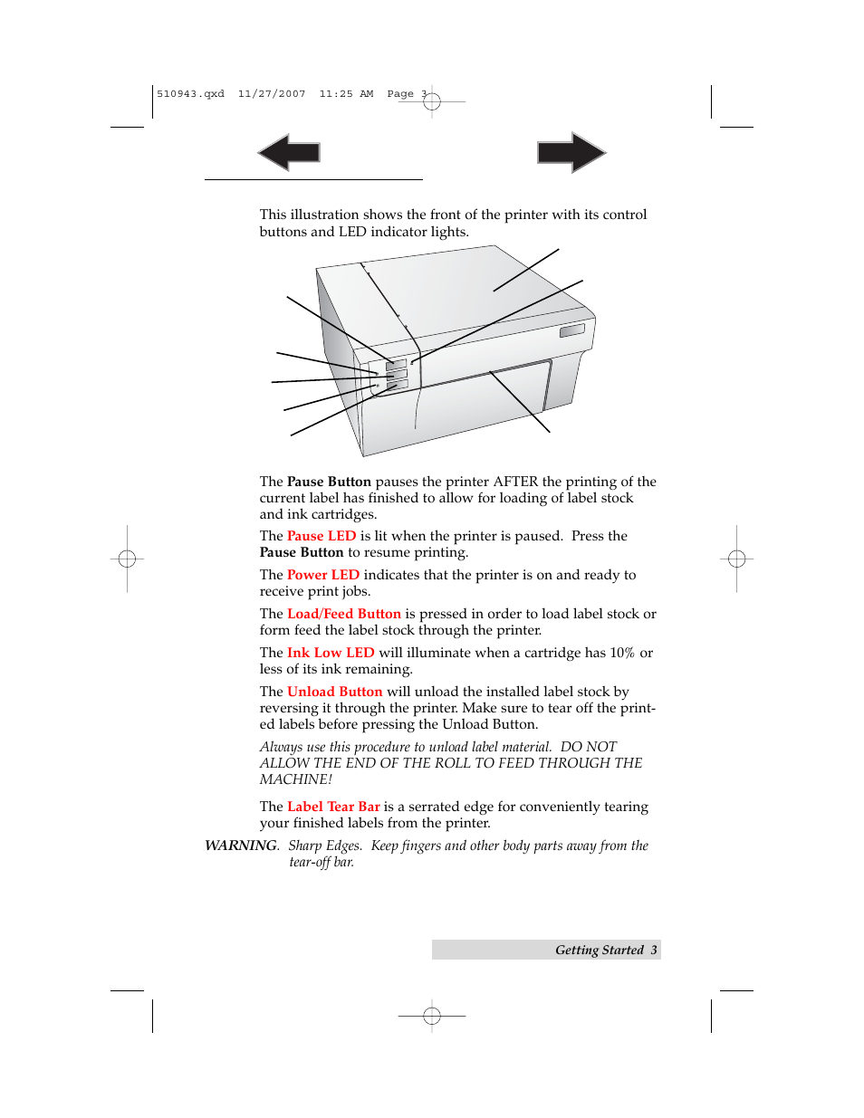C. identifying the parts | Primera Technology LX810 User Manual | Page 7 / 56