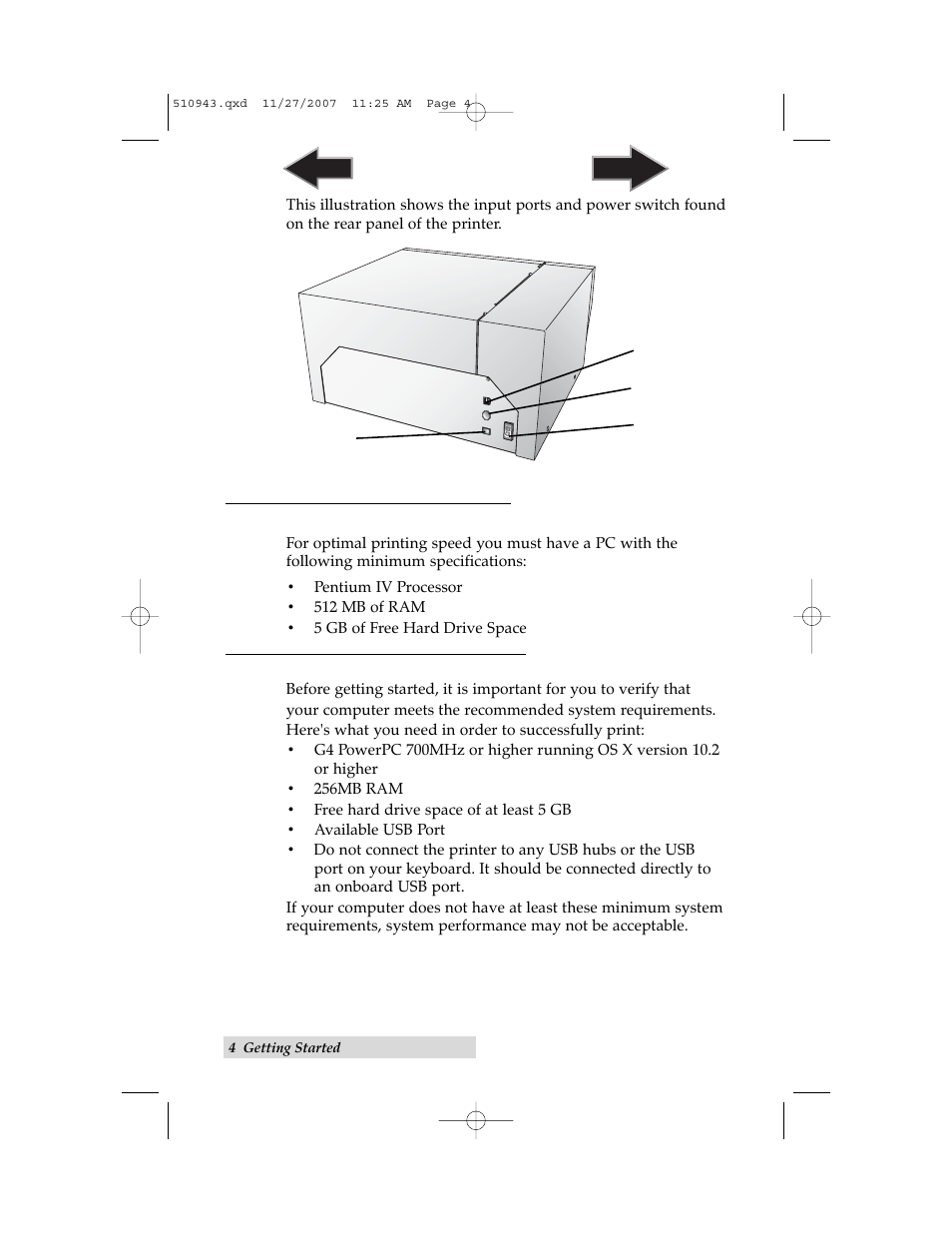 D. minimum pc specifications, E. minimum mac specifications | Primera Technology LX810 User Manual | Page 8 / 56