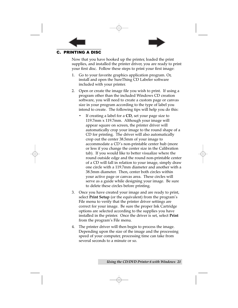 C. printing a disc | Primera Technology 6 User Manual | Page 25 / 36