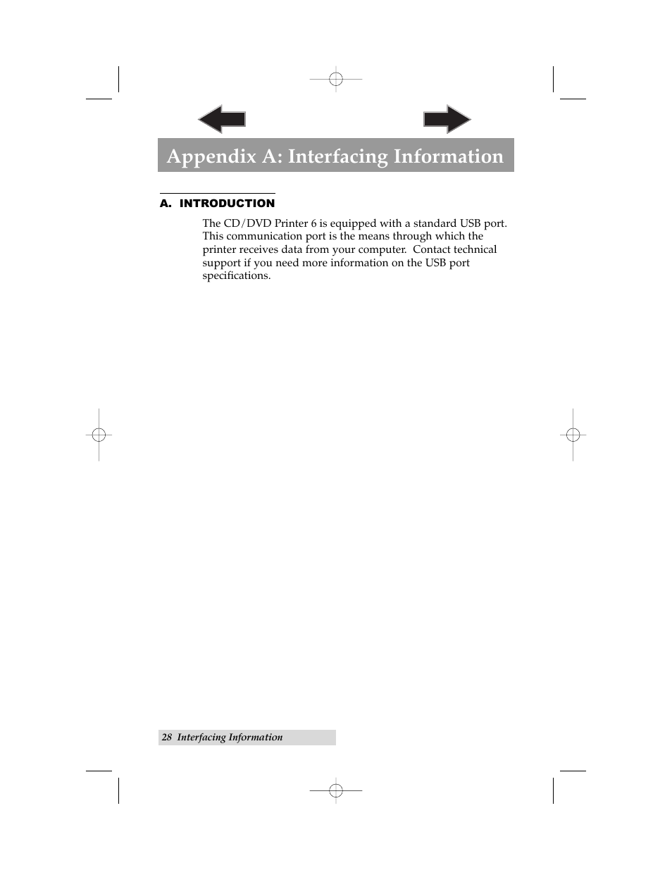 Appendix a: interfacing information, A. introduction | Primera Technology 6 User Manual | Page 32 / 36