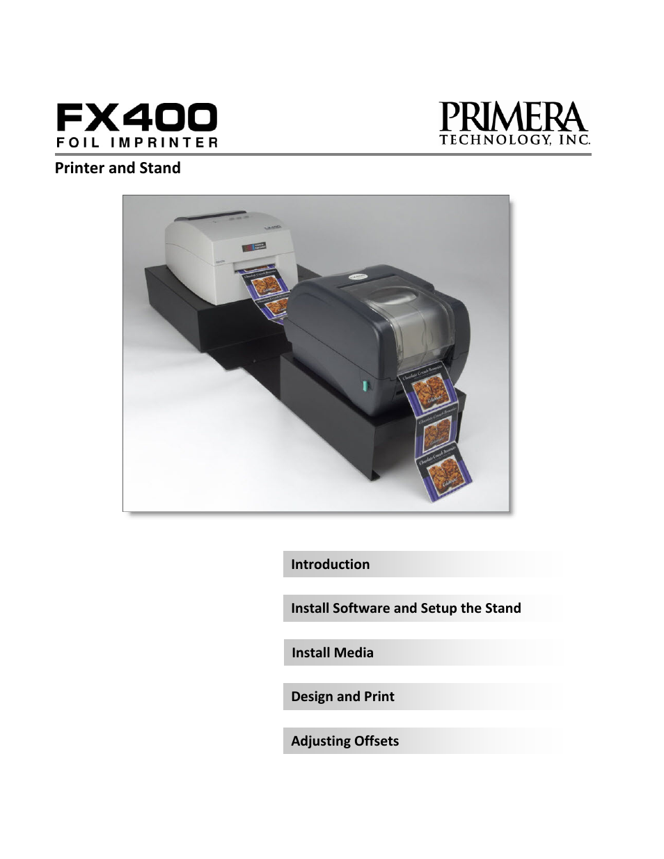 Primera Technology FX400 User Manual | 20 pages