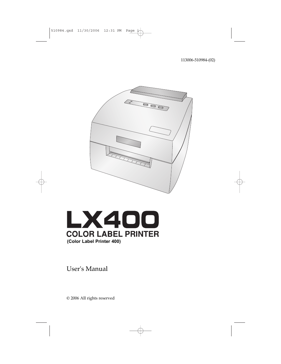 Primera Technology LX400 User Manual | 58 pages