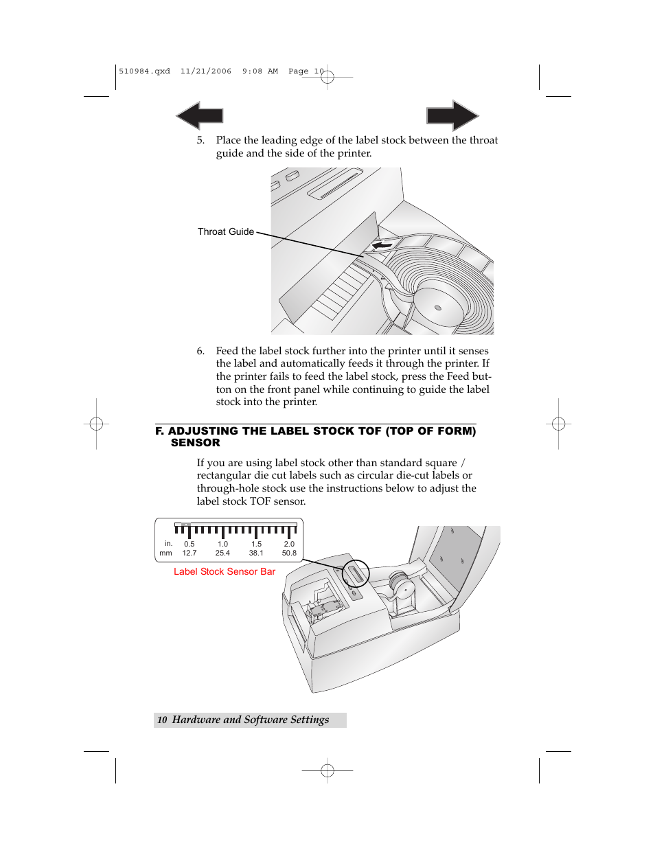 F. adjusting the stock sensor, Index | Primera Technology LX400 User Manual | Page 14 / 58