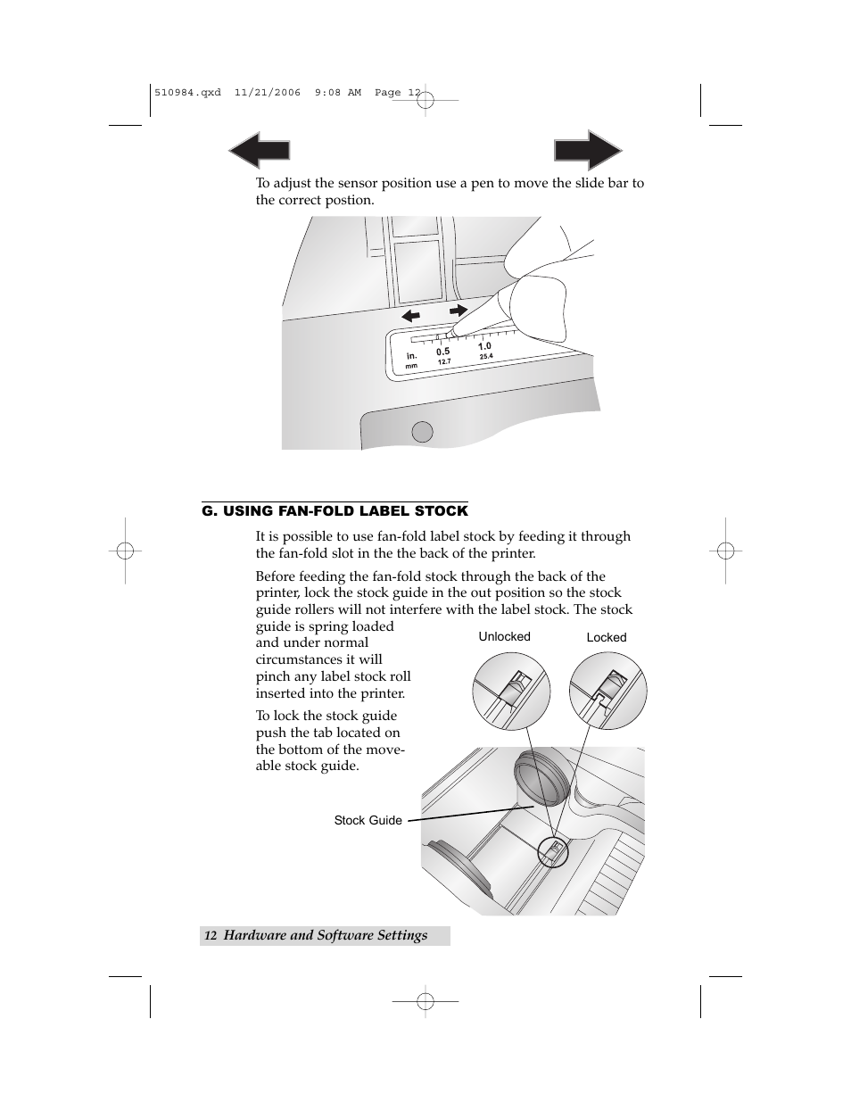G. using fan-fold label stock | Primera Technology LX400 User Manual | Page 16 / 58