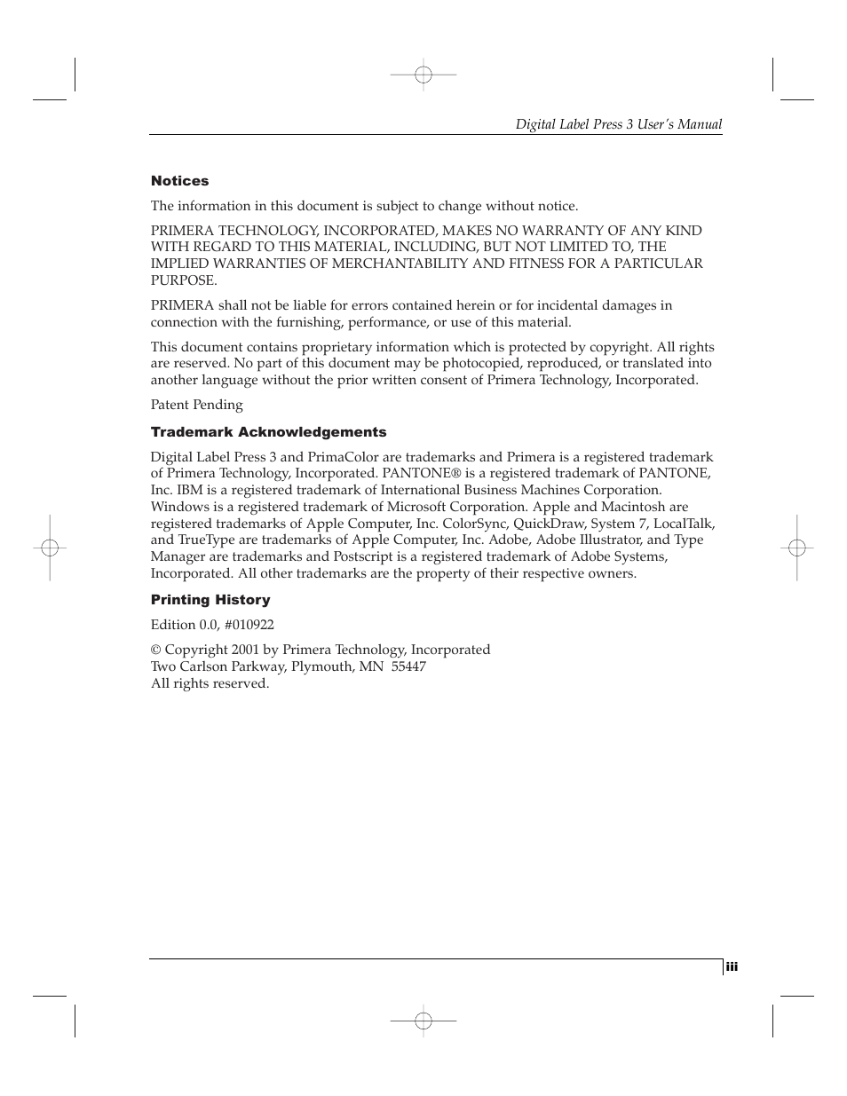 Primera Technology 510212 User Manual | Page 2 / 96