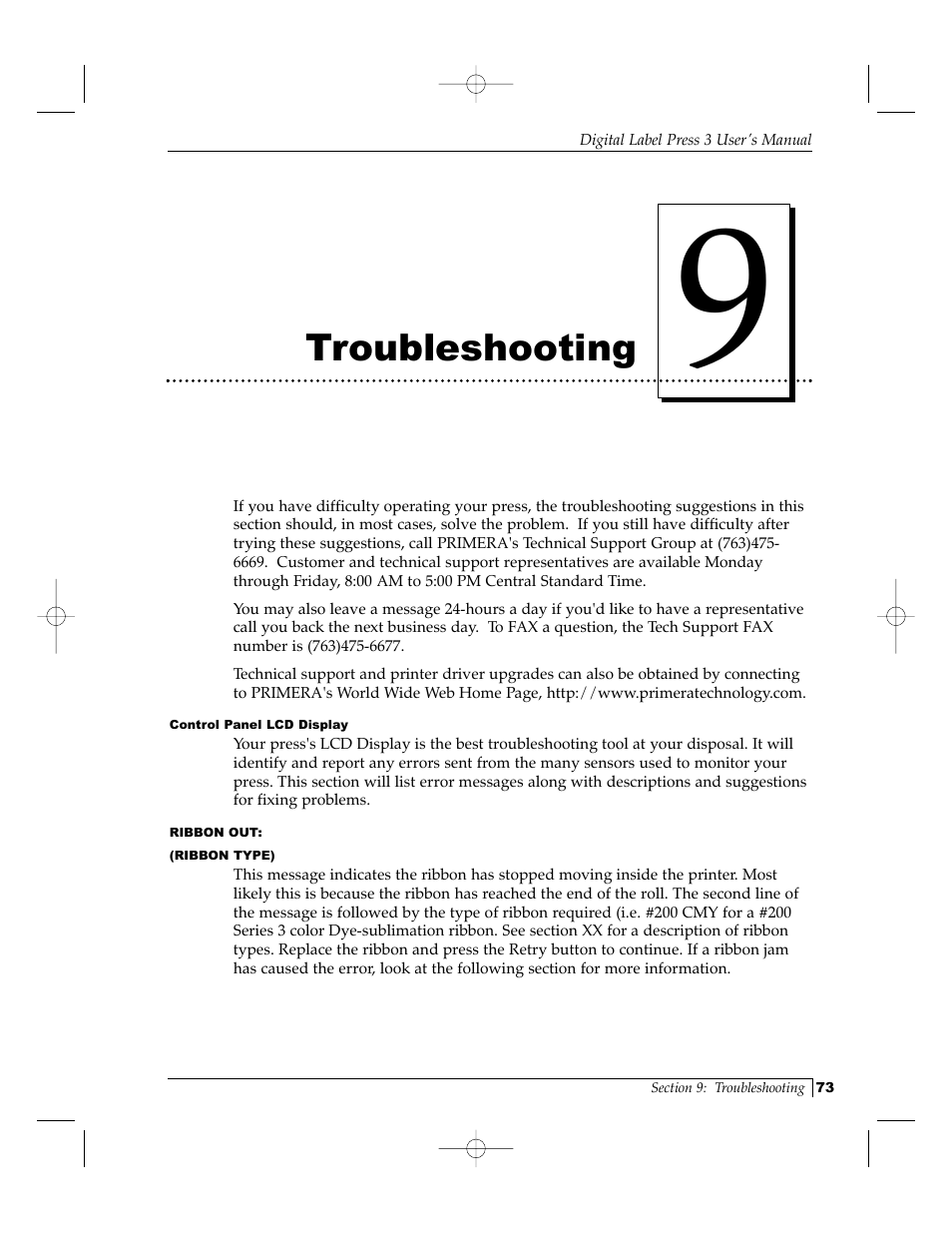Troubleshooting | Primera Technology 510212 User Manual | Page 78 / 96