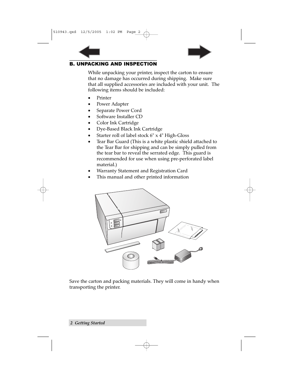 B. unpacking and inspection | Primera Technology LX 810 User Manual | Page 6 / 52