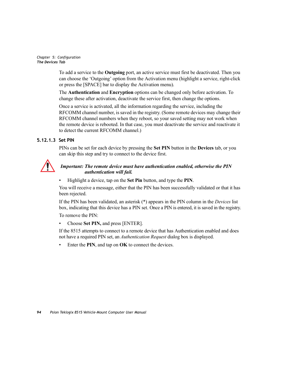 3 set pin | Psion Teklogix Vehicle-Mount Computer 8515 User Manual | Page 114 / 188