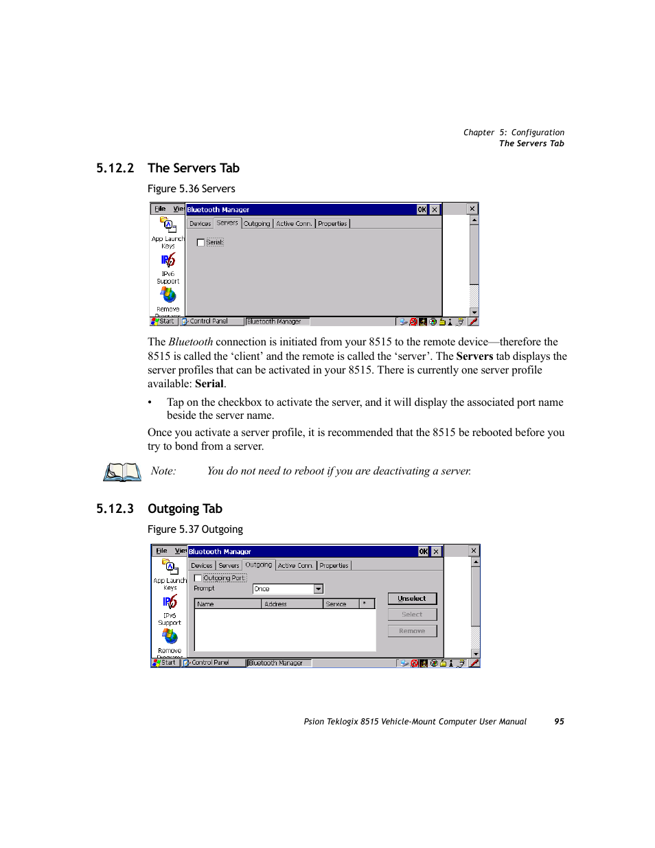 2 the servers tab, 3 outgoing tab, 2 the servers tab 5.12.3 outgoing tab | Psion Teklogix Vehicle-Mount Computer 8515 User Manual | Page 115 / 188