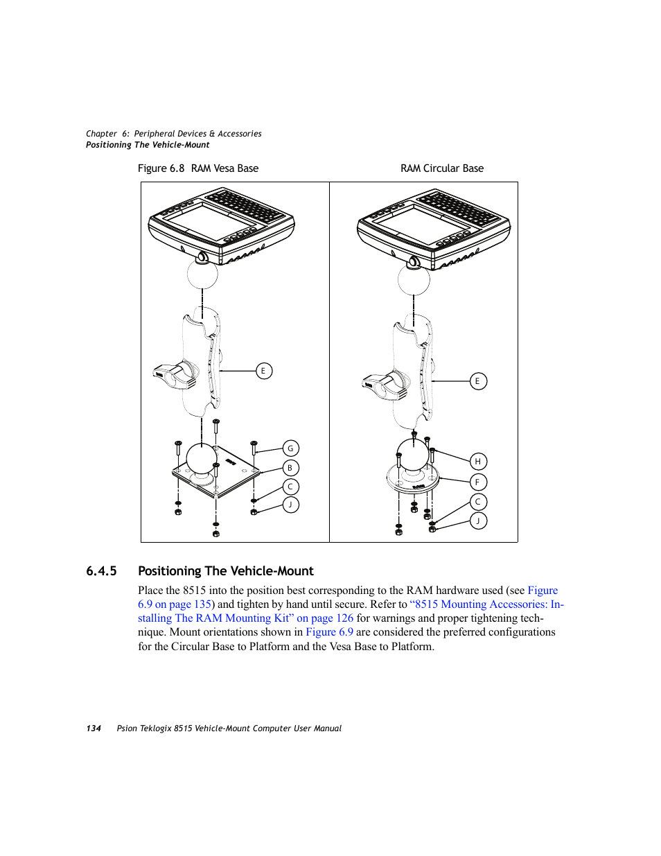 5 positioning the vehicle-mount, Positioning the vehicle-mount | Psion Teklogix Vehicle-Mount Computer 8515 User Manual | Page 154 / 188