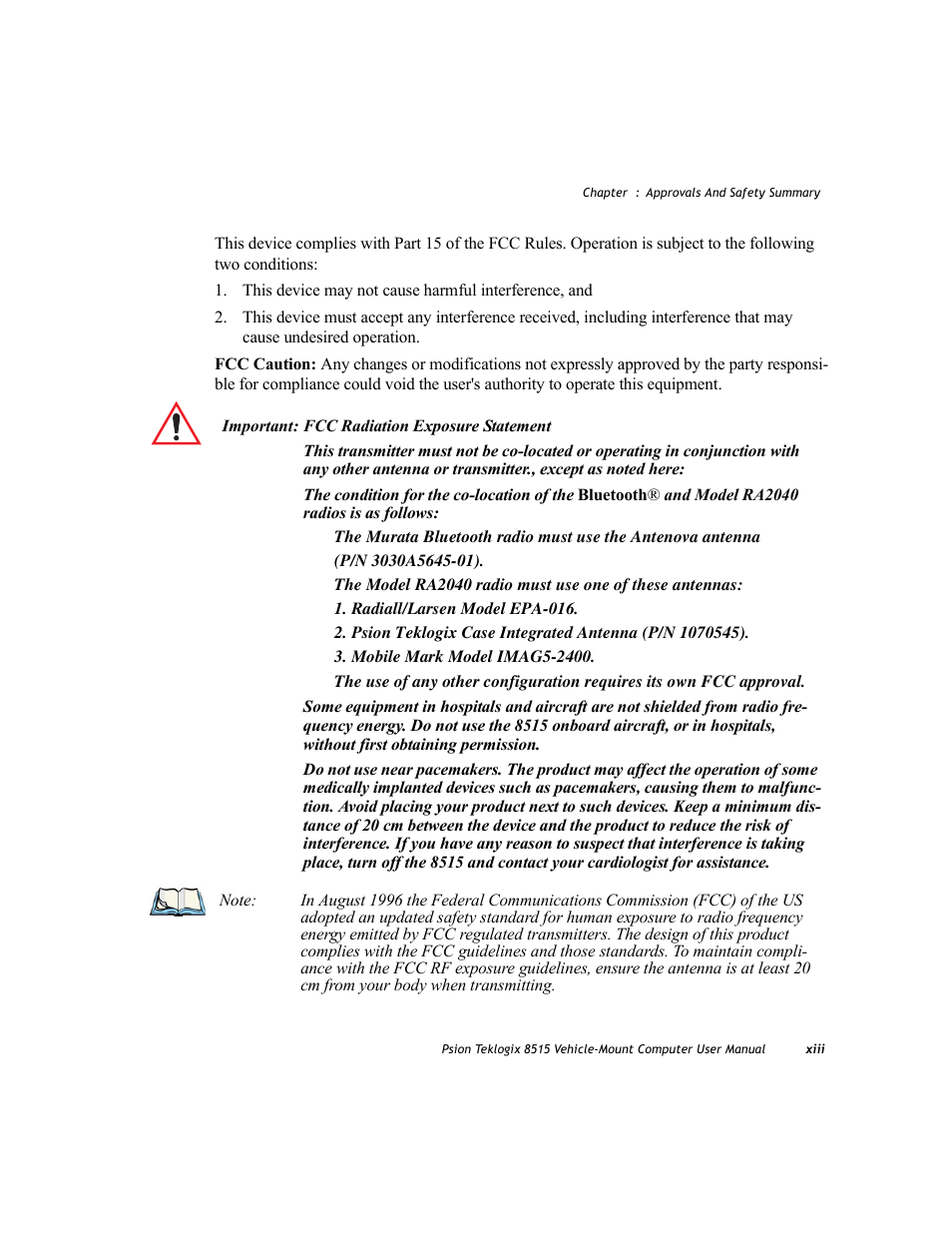 Psion Teklogix Vehicle-Mount Computer 8515 User Manual | Page 17 / 188