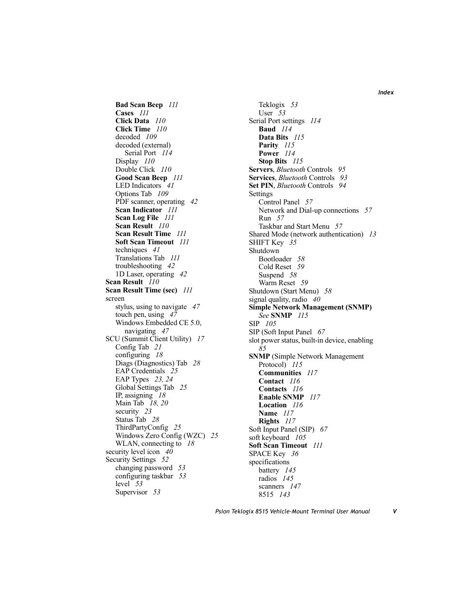 Psion Teklogix Vehicle-Mount Computer 8515 User Manual | Page 185 / 188