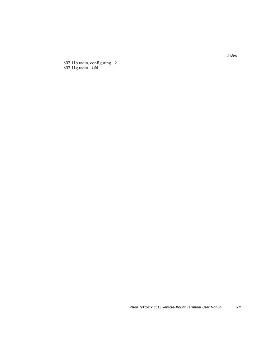 Psion Teklogix Vehicle-Mount Computer 8515 User Manual | Page 187 / 188
