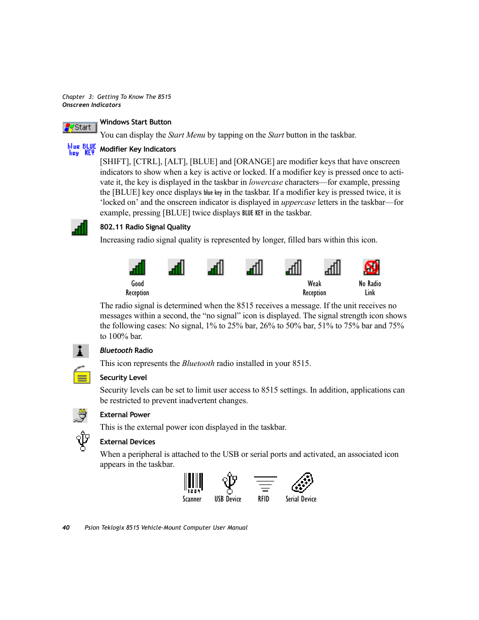 Psion Teklogix Vehicle-Mount Computer 8515 User Manual | Page 60 / 188