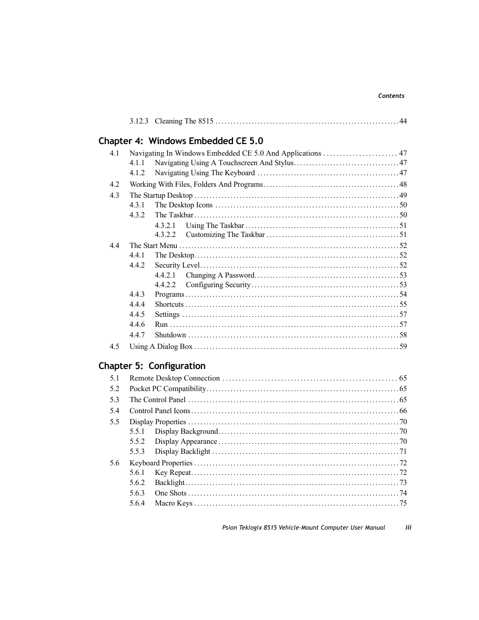 Psion Teklogix Vehicle-Mount Computer 8515 User Manual | Page 7 / 188