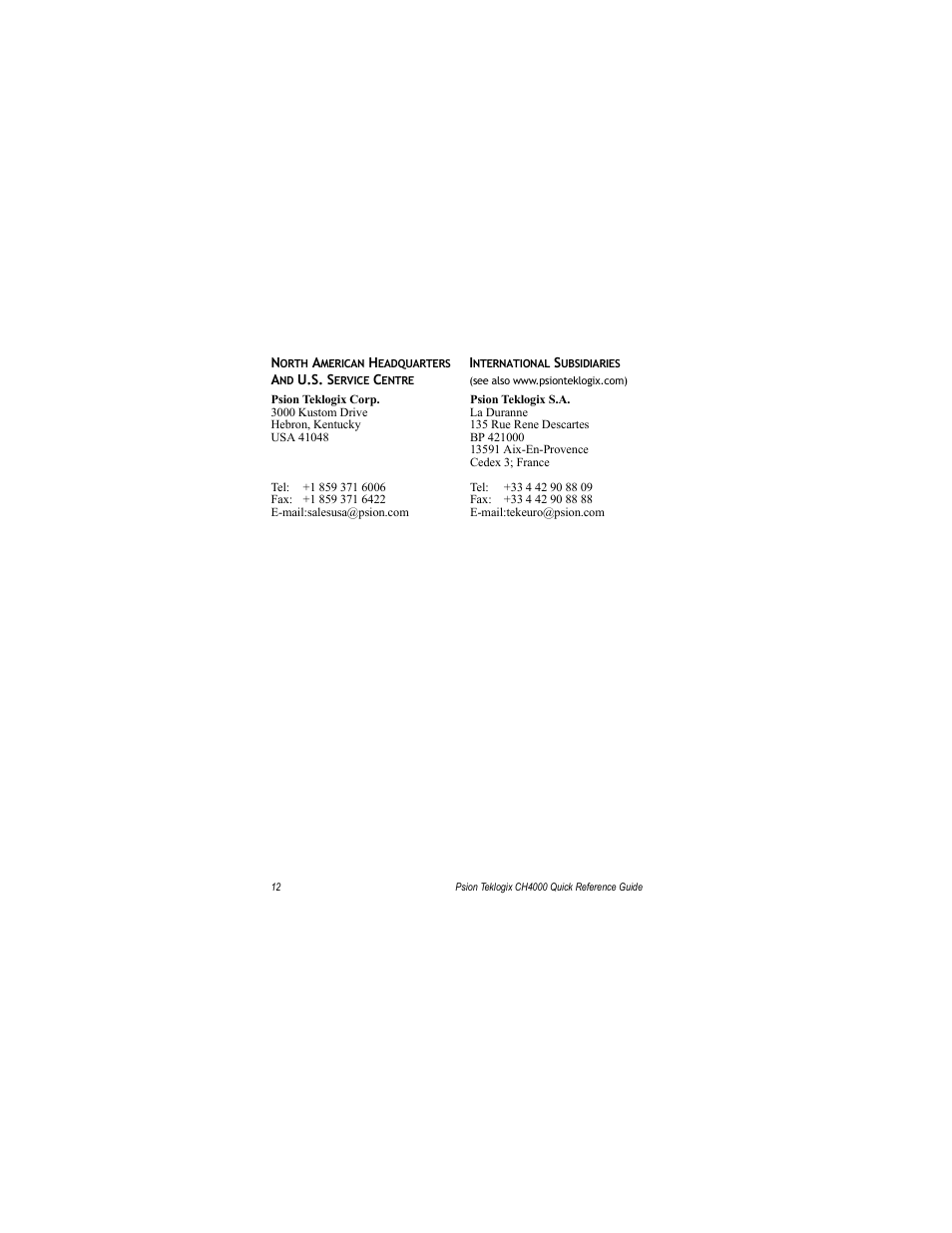 Psion Teklogix IKON CH4000 User Manual | Page 18 / 20