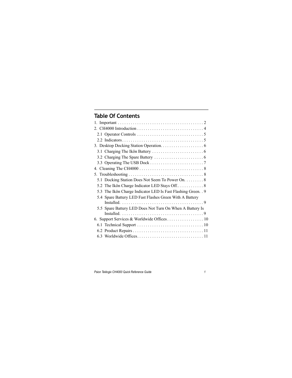 Psion Teklogix IKON CH4000 User Manual | Page 7 / 20