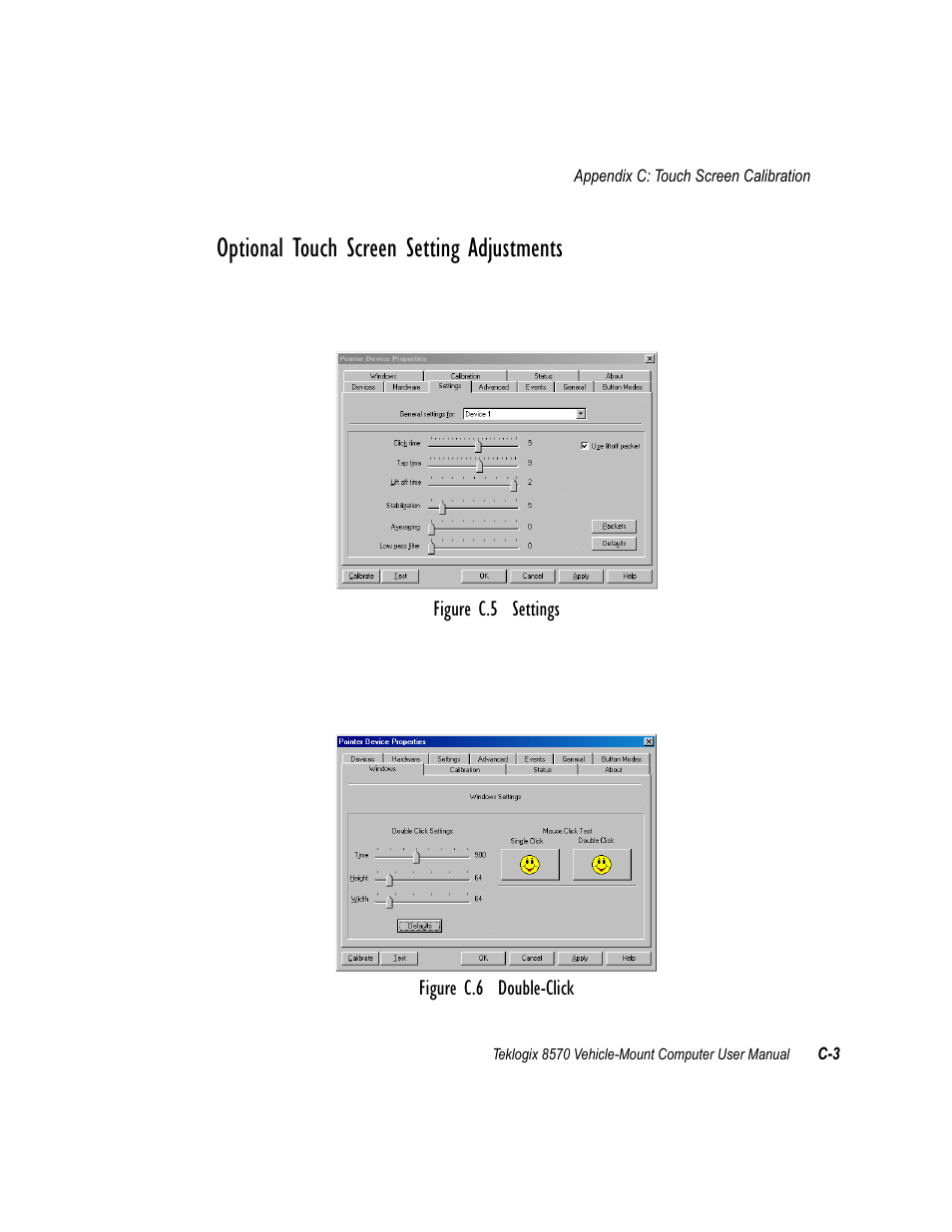 Optional touch screen setting adjustments | Psion Teklogix 8570 User Manual | Page 117 / 124