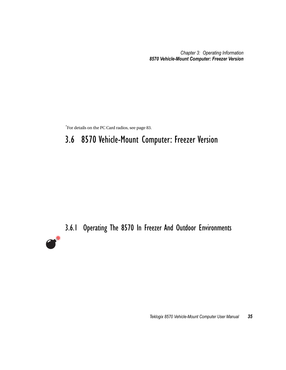 6 8570 vehicle-mount computer: freezer version, 8570 vehicle-mount computer: freezer version | Psion Teklogix 8570 User Manual | Page 49 / 124