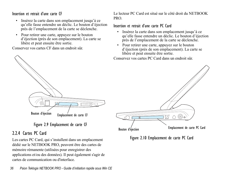 4 cartes pc card | Psion Teklogix Notebook Pro User Manual | Page 38 / 72