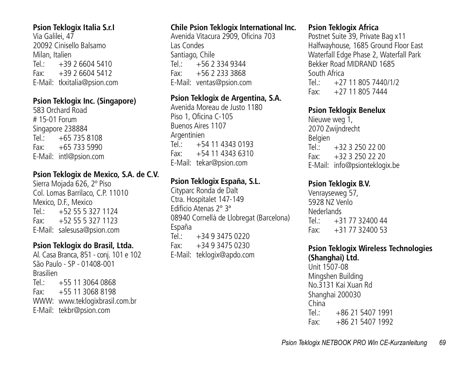 Psion Teklogix Notebook Pro User Manual | Page 71 / 72