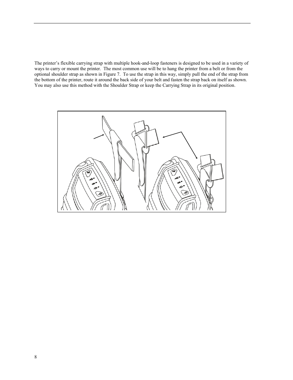 Using the carrying strap | Psion Teklogix PrintAbout MP2000 User Manual | Page 14 / 55