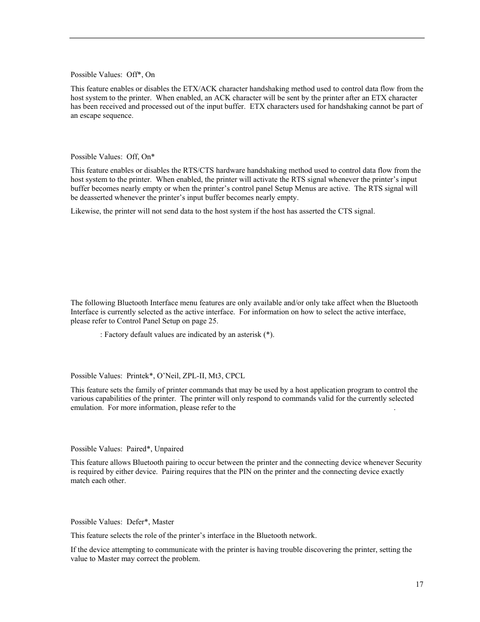 Bluetooth interface | Psion Teklogix PrintAbout MP2000 User Manual | Page 23 / 55