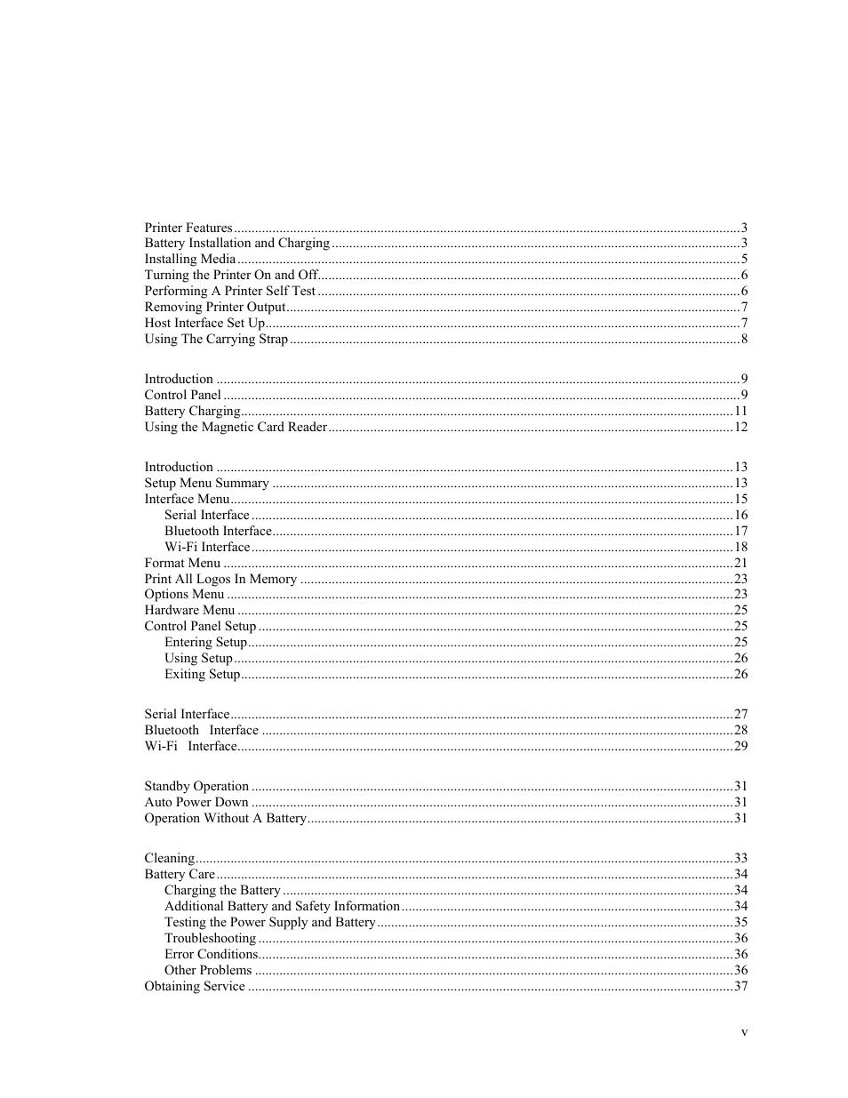 Psion Teklogix PrintAbout MP2000 User Manual | Page 5 / 55