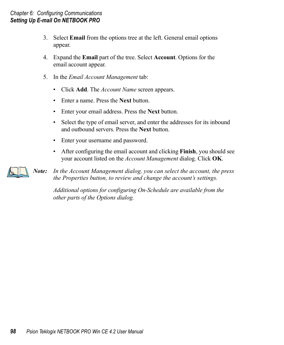 Psion Teklogix Win CE 4.2 User Manual | Page 116 / 152