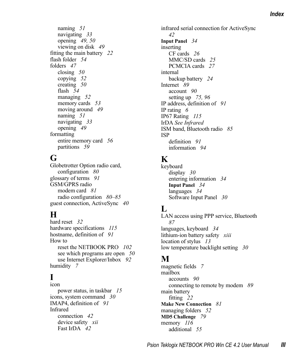 Psion Teklogix Win CE 4.2 User Manual | Page 149 / 152