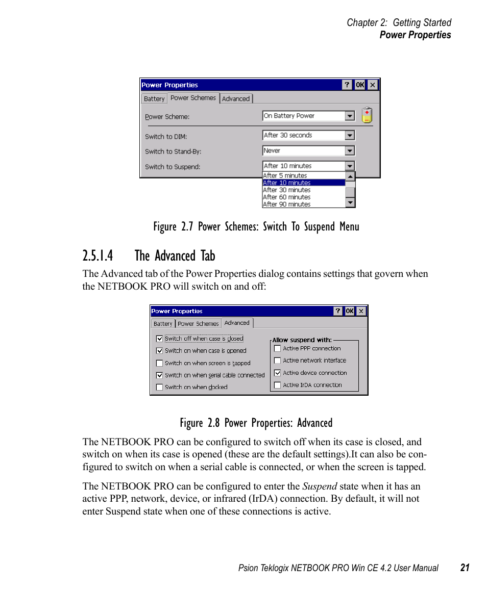 4 the advanced tab | Psion Teklogix Win CE 4.2 User Manual | Page 39 / 152