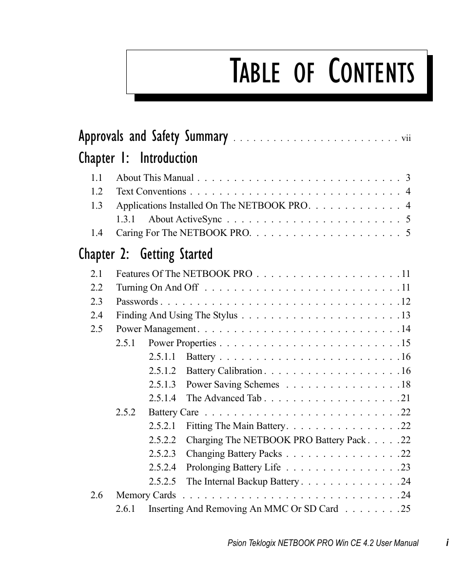 Psion Teklogix Win CE 4.2 User Manual | Page 5 / 152