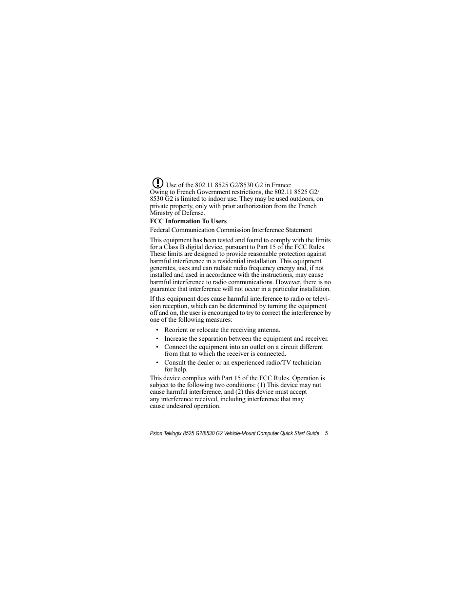 Psion Teklogix Vehicle-Mount Computer 8530 G2 User Manual | Page 11 / 60