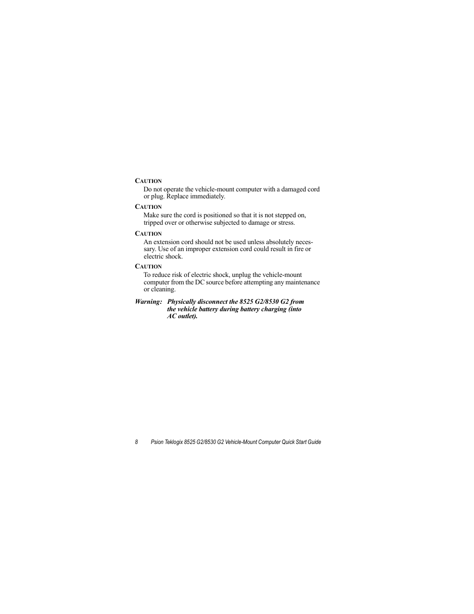 Psion Teklogix Vehicle-Mount Computer 8530 G2 User Manual | Page 14 / 60