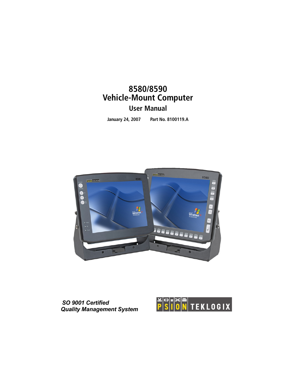 Psion Teklogix Vehicle-Mount Computer 8590 User Manual | 212 pages