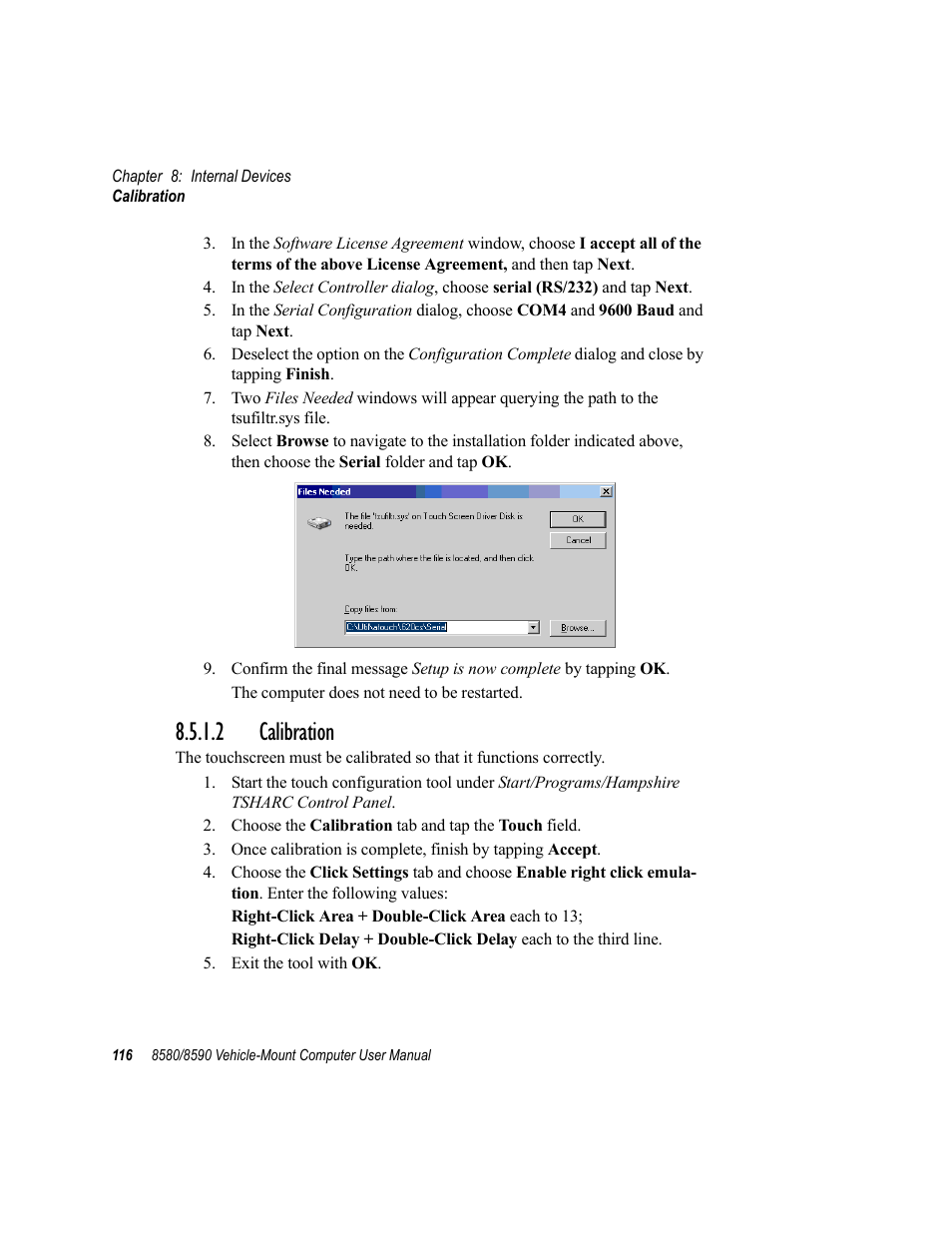 2 calibration | Psion Teklogix Vehicle-Mount Computer 8590 User Manual | Page 142 / 212