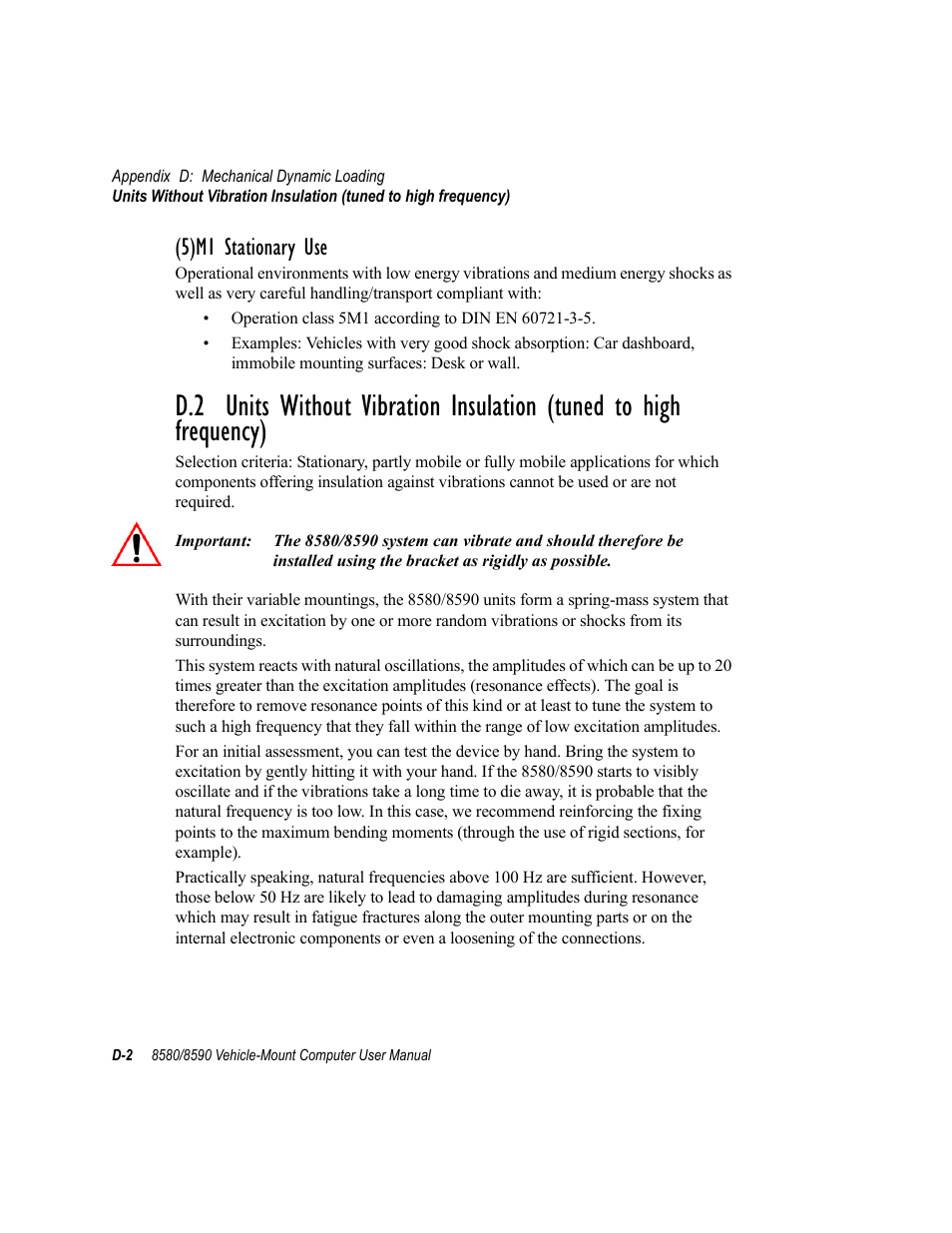 5)m1 stationary use | Psion Teklogix Vehicle-Mount Computer 8590 User Manual | Page 172 / 212